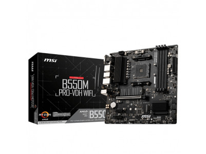 MSI B550M PRO-VDH WIFI Processor family AMD, Processor socket AM4, DDR4, Memory slots 4, Chipset AMD B, Micro ATX