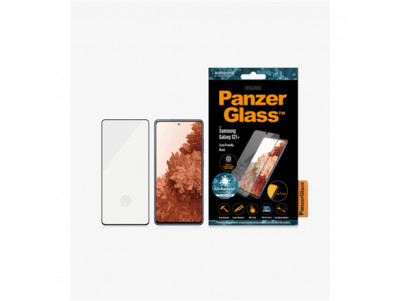 PanzerGlass Samsung, Galaxy S21+ Series, Antibacterial glass, Black, Antifingerprint screen protector, Case Friendly, Compatible