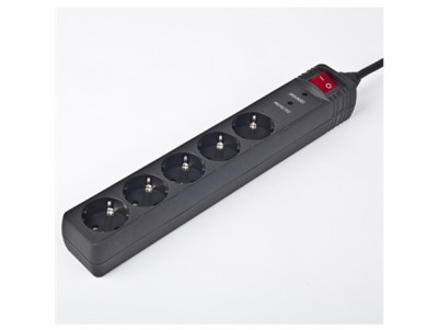 EnerGenie Surge Protector SPG5-C-10/ 3 m/ 5 Sockets/ Black