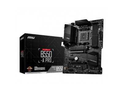 MSI B550-A PRO Processor family AMD, Processor socket AM4, DDR4 DIMM, Memory slots 4, Supported hard disk drive interfaces SATA,