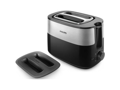 Philips Toaster HD2517/90 Daily Collection Power 830 W, Number of slots 2, Housing material Plastic, Black/Stainless Steel