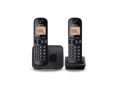 Panasonic Cordless KX-TGC212FXB Black, Built-in display, Phonebook capacity 50 entries, Speakerphone, Caller ID