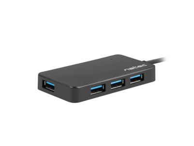 Natec USB 3.0 HUB, Silkworm, 4-Port, Black