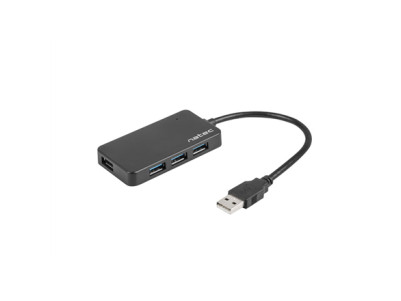 Natec USB 3.0 HUB, Moth, 4-Port, Black