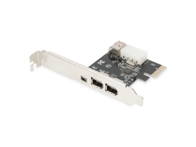 Digitus IEEE 1394a Interface Card, PCI express, 4 Port 1x ext. 1394mini, 2x ext./1x int. 1394a Ports DS-30201-5