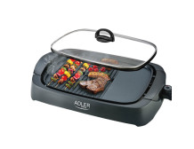 Adler Electric Grill AD 6610 Table, 3000 W, Black, Glass lid