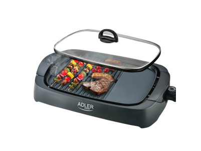 Adler Electric Grill AD 6610 Table, 3000 W, Black, Glass lid