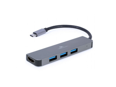 Cablexpert USB Type-C 2-in-1 multi-port adapter (Hub + HDMI) A-CM-COMBO2-01 0.09 m, Grey, USB Type-C