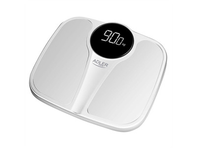 Adler Bathroom Scale AD 8172w Maximum weight (capacity) 180 kg, Accuracy 100 g, Body Mass Index (BMI) measuring, White