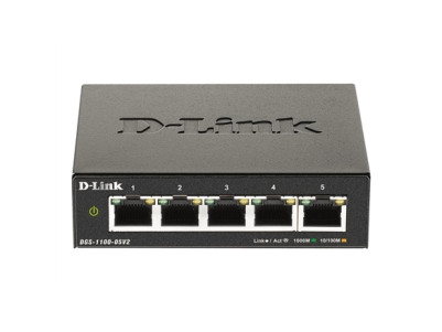 D-Link Smart Managed Switch DGS-1100-05V2/E Managed L2, Rackmountable, 1 Gbps (RJ-45) ports quantity 5