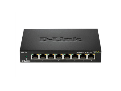 D-Link Switch DGS-108/E Unmanaged, Desktop, 1 Gbps (RJ-45) ports quantity 8