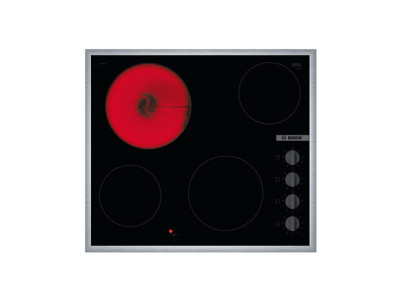 Bosch Hob PKE645CA2E Vitroceramic, Number of burners/cooking zones 4, Rotary knobs, Black, Made in Germany