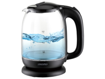 Mesko Kettle MS 1302b Electric 2200 W 1.7 L Glass 360 rotational base Black