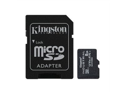 Kingston UHS-I 8 GB microSDHC/SDXC Industrial Card Flash memory class Class 10, UHS-I, U3, V30, A1 SD Adapter