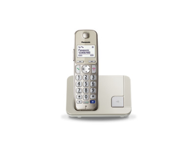 Panasonic Cordless KX-TGE210FXN Champagne Caller ID Phonebook capacity 150 entries Conference call Built-in display Speakerphone