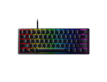 Razer Huntsman Mini Gaming keyboard 60% form factor Doubleshot PBT keycaps with side-printed secondary functions RGB LED light U