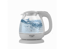 Adler Kettle AD 1283G Standard 1100 W 1 L Plastic/Glass 360 rotational base Grey