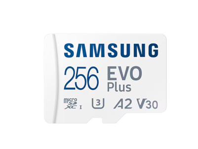 Samsung | MicroSD Card | EVO Plus | 256 GB | microSDXC Memory Card | Flash memory class U3, V30, A2