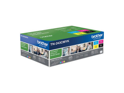 Brother TN-243CMYK, Toner Value Pack | Brother TN243CMYK | Brother TN243CMYK Value Pack - 4-pack - black, yellow, cyan, magenta 