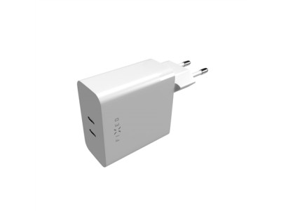 Fixed Dual USB-C Mains Charger, PD support, 65W