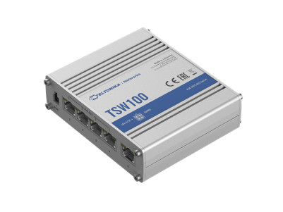 Teltonika | Industiral POE+ Swith | TSW100 | Unmanaged | Desktop | 1 Gbps (RJ-45) ports quantity 5 | SFP ports quantity | PoE po