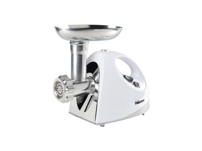 Tristar | VM-4210 Meat Grinder | White | 3 Stainless steel grinding plates, Aluminum grinder head, Aluminum hopper tray, Sausage