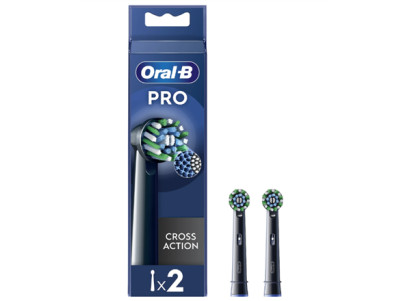 Oral-B | Replaceable toothbrush heads | EB50BRX-2 Cross Action Pro | Heads | For adults | Number of brush heads included 2 | Bla