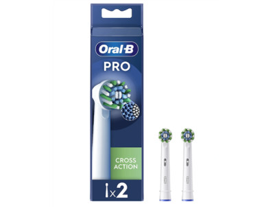 Oral-B | Replaceable toothbrush heads | EB50RX-2 Cross Action Pro | Heads | For adults | Number of brush heads included 2 | Whit