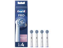 Oral-B | Replaceable toothbrush heads | EB60X-4 Sensitive Clean Pro | Heads | For adults | Number of brush heads included 4 | Wh