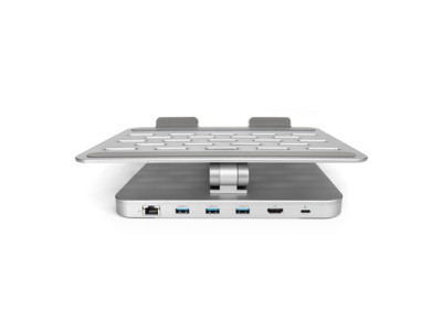 Desk Mount | Variable Notebook/Tablet Stand with 6-port USB-C Docking Station | Height adjustment | Maximum weight (capacity) 7.