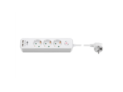 41264 3-Way Power Strip with Switch and USB | Sockets quantity 3