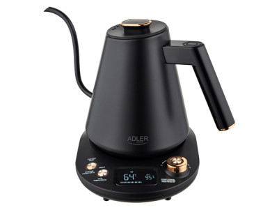 Adler Kettle | AD 1349 | Electric | 1100 W | 1 L | Stainless steel | 360 rotational base | Black/Gold