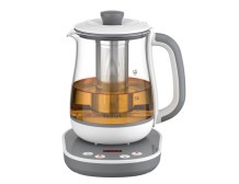 TEFAL Tastea Kettle | BJ551B10 | Tea Kettle | 1400 W | 1.5 L | Glass | 360 rotational base | Grey/White