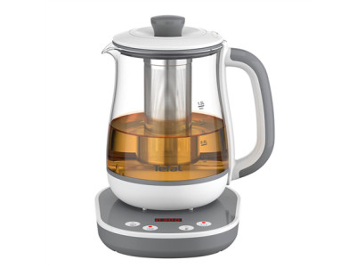 TEFAL Tastea Kettle | BJ551B10 | Tea Kettle | 1400 W | 1.5 L | Glass | 360 rotational base | Grey/White