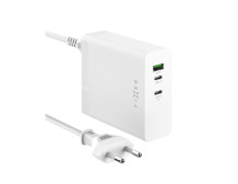 Fixed Charging Station 2xUSB-C/1xUSB, GaN, PD 3.1 support, 140W | FIXCG140-2C1A-WH