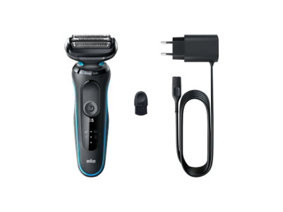 Braun | Shaver | 51-M1000S | Operating time (max) 50 min | Wet & Dry | Lithium Ion | Black/Blue