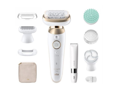 Braun Epilator | SES9-481 Silk pil 9 Flex 3D | Operating time (max) 50 min | Number of power levels 2 | Wet & Dry | White/Gold