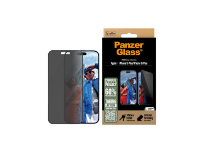 PanzerGlass Privacy Screen Protector iPhone 16 Plus / iPhone 15 Plus | Ultra-Wide Fit | PanzerGlass