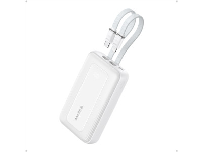 Anker | Power Bank | A1680H21 | 10000 mAh | USB-C 30W, Lightning 27W | Built-In USB-C and Lightning Cables | White