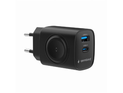 Gembird 2-in-1 20 W Apple Watch and Phone Fast Charger | TA-UC-PDQCW20-01-BK