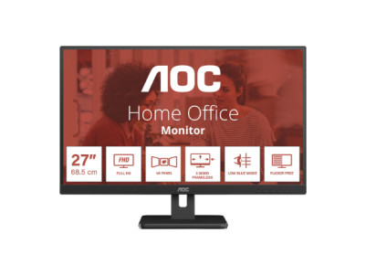 AOC | Monitor | 27E3UM/BK | 27 " | VA | FHD | 16:9 | 4 ms | 300 cd/m | HDMI ports quantity 1 | 75 Hz