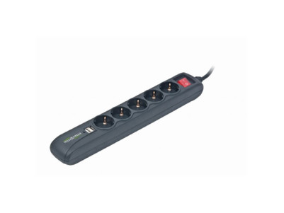 SPG5-U2-5 Power strip with USB charger, 5 sockets, USB 2A, 1.5 m