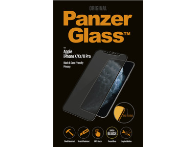 PanzerGlass | P2666 | Screen protector | Apple | iPhone X/Xs/11 Pro | Tempered glass | Black | Confidentiality filter Full frame