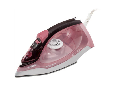 Mesko | Iron | MS 5028 | Steam Iron | 2600 W | Continuous steam 35 g/min | Steam boost performance 60 g/min | Pink/Grey