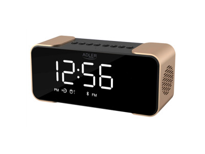 Adler | Wireless alarm clock with radio | AD 1190 | Alarm function | AUX in | Copper/Black