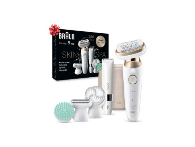 Braun Epilator | SES9-481 Silk pil 9 Flex 3D | Operating time (max) 50 min | Number of power levels 2 | Wet & Dry | White/Gold