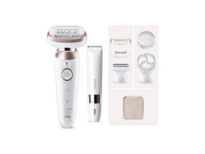 Braun Epilator | SES9-360 Silk pil 9 Flex 3D | Operating time (max) 50 min | Number of power levels 1 | Wet & Dry | White/Rose