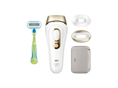 Braun Epilator | PL5152 Silk-expert Pro 5 | Bulb lifetime (flashes) 400.000 | Number of power levels 10 | Gold/White