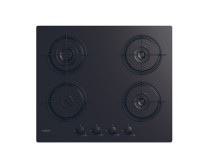 Candy Hob | CVW6BB | Gas on glass | Number of burners/cooking zones 4 | Knobs | Black