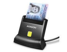 AXAGON Universal desktop USB contact Smart card/ID card reader with long, USB-A cable | CRE-SM4N